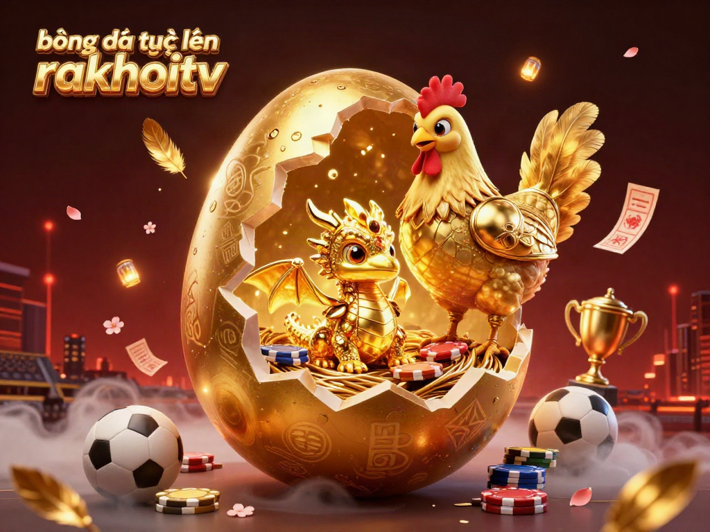 Bong đá trực tuyến rakhoitv showcases an enchanting dragon and hen in a captivating online betting scene.