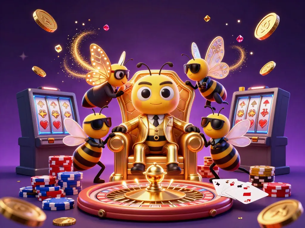 Win big at Jun88 with this vibrant 3D illustration showcasing a joyful casino atmosphere full of riches.