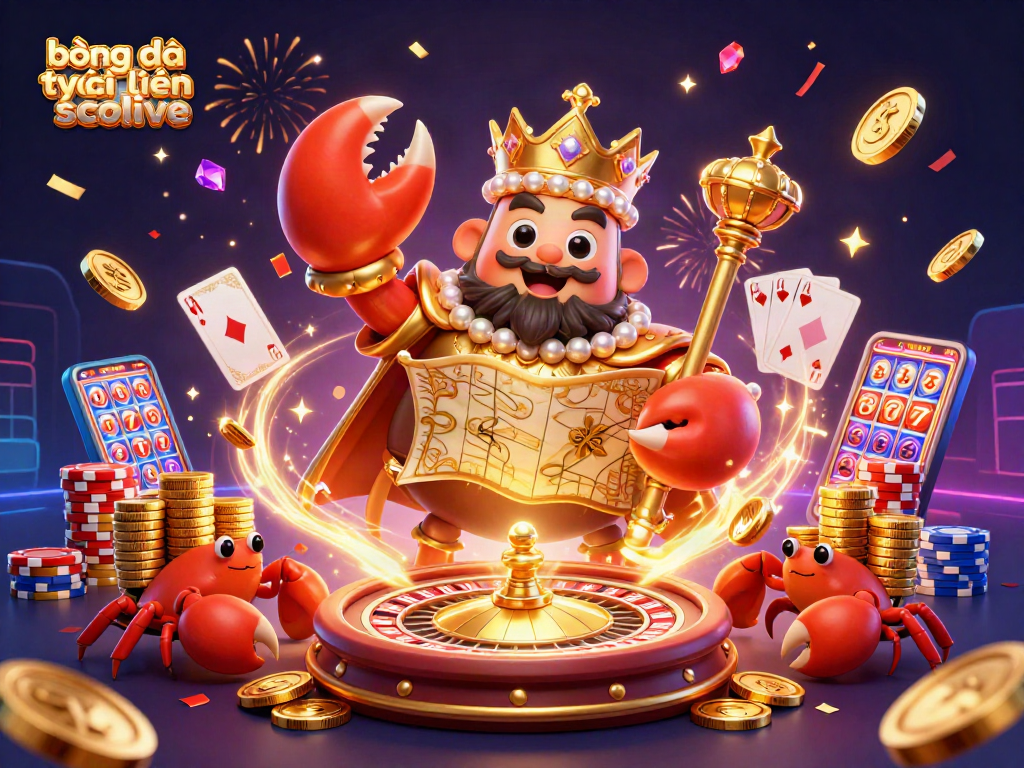 Engage with bóng đá trực tuyến socolive as the golden crab emperor rules the casino world in festive celebration.