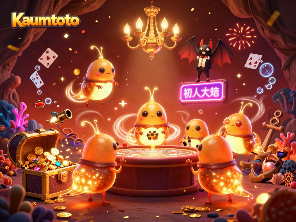 Experience the vibrant Kaumtoto cave casino come alive with glowing glowworms and treasures.