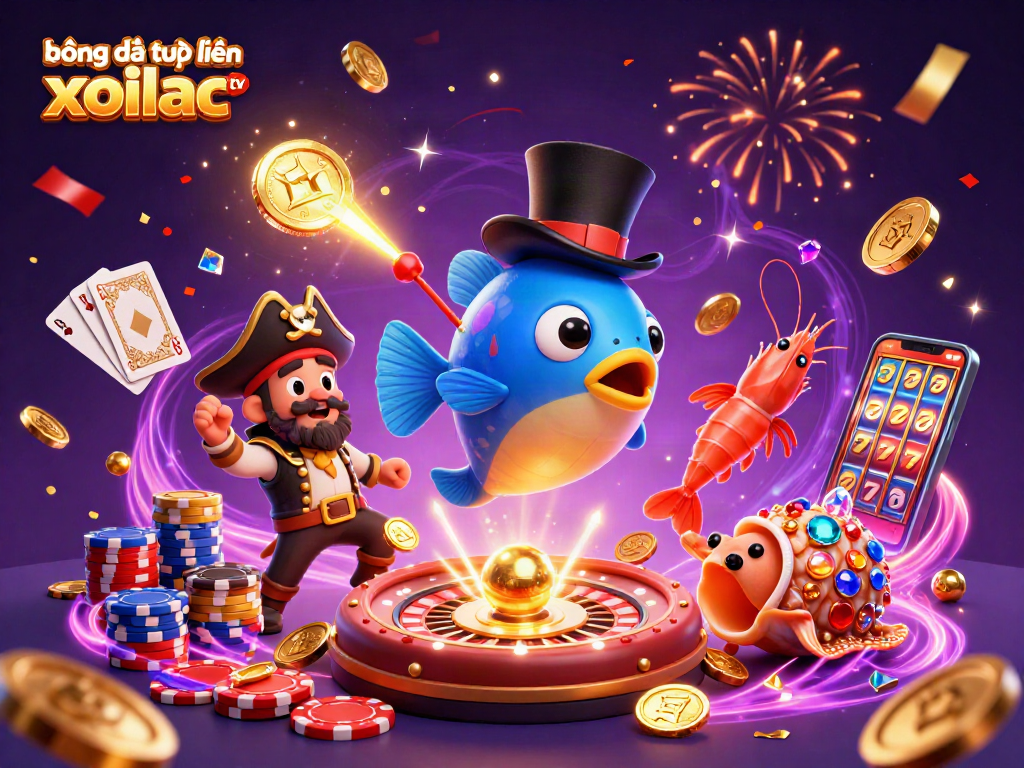 bóng đá trực tuyến xoilac tv showcases 3D animated characters engaging in exciting casino activities.
